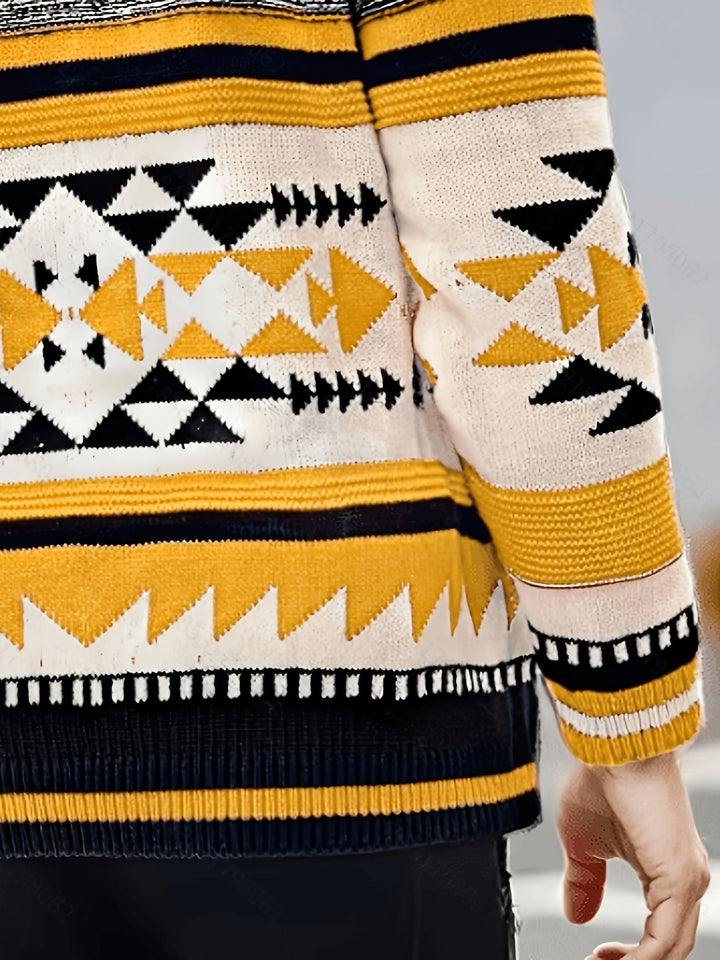 Rylan | Mönstrad Zip-Up Cardigan