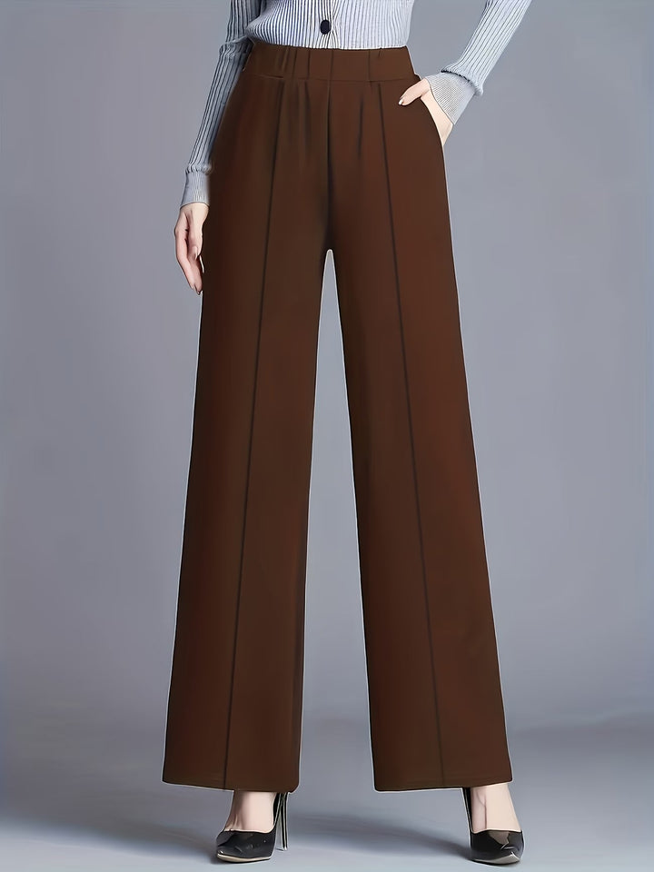 Eviana | Elegant Högmidjade Snedfickbyxor