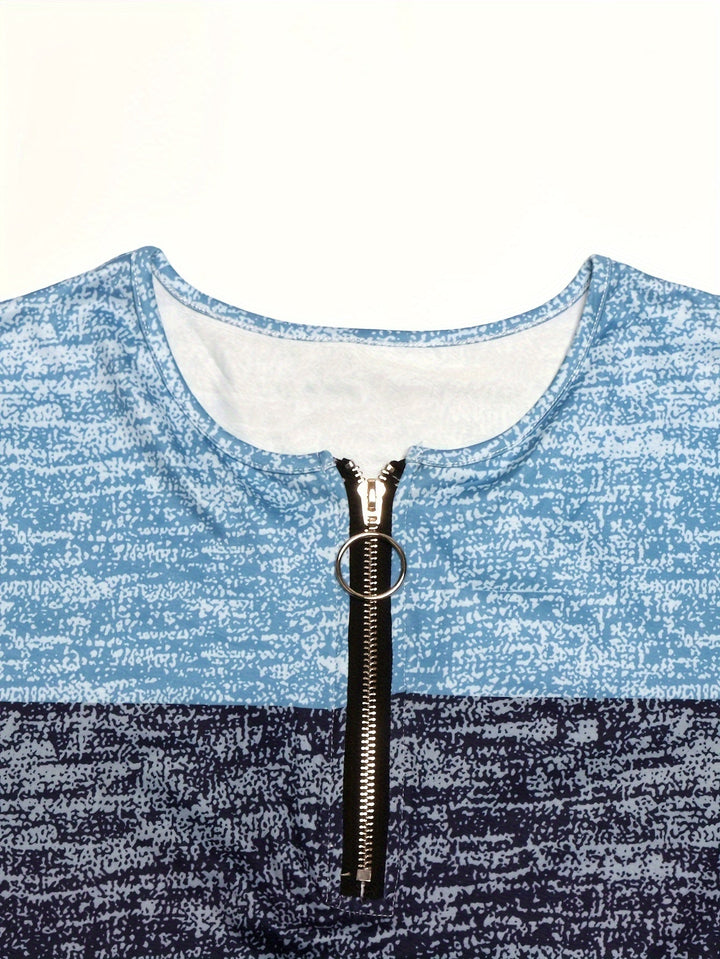 Marissa | Färgblock Quarter-Zip Topp