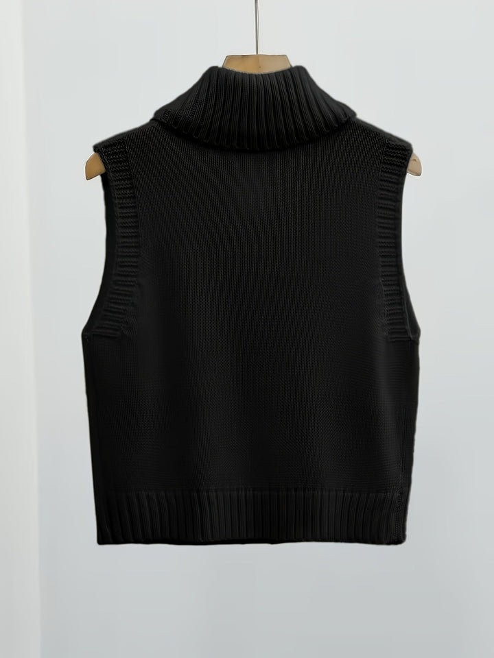 Marguerite | Strukturerad Hög-Krage Zip Västar