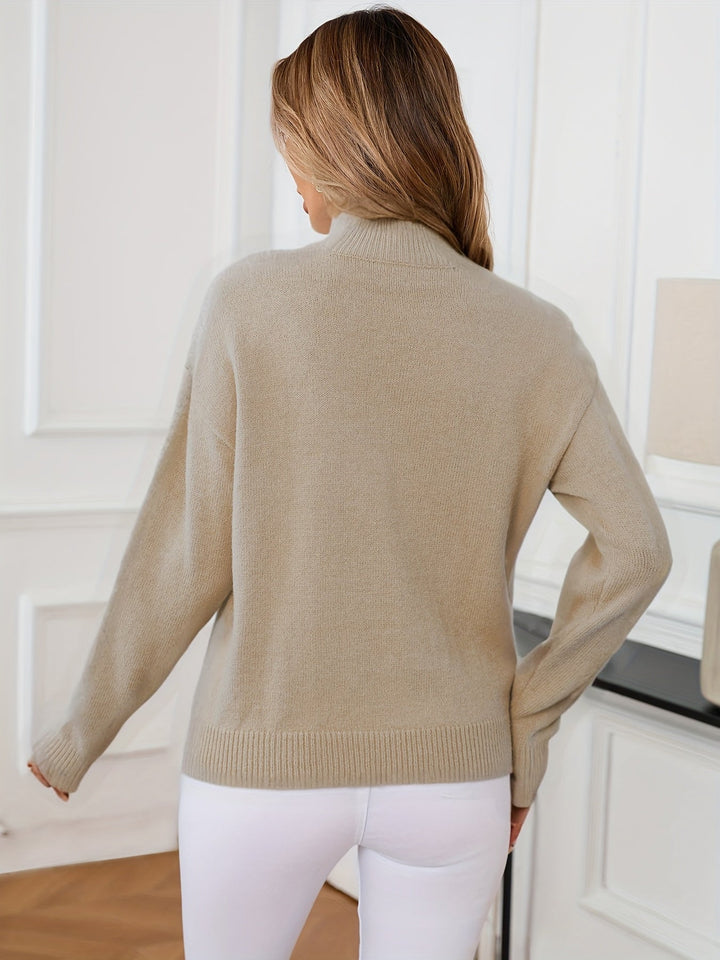 Simone | Avslappnad Mock Neck Jumper