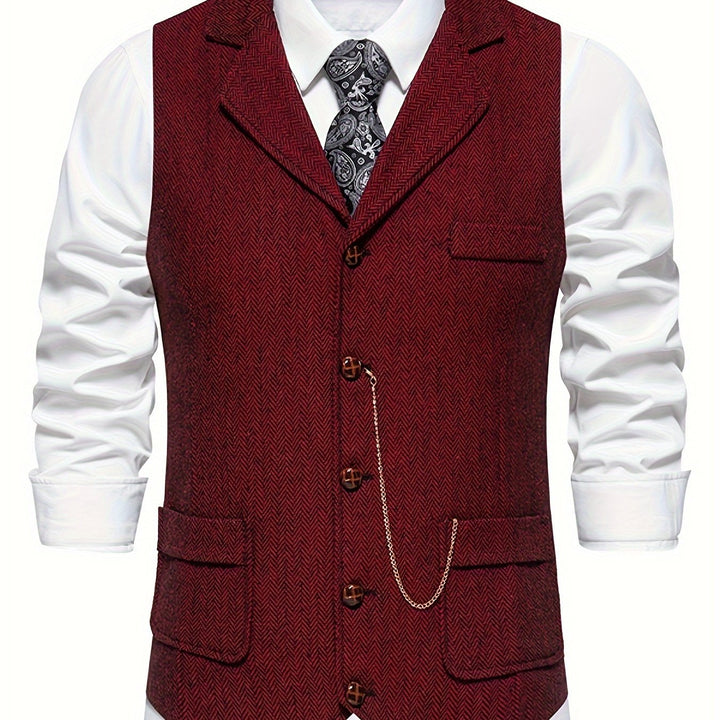 Silas | Herringbone Enkelknäppt Västar