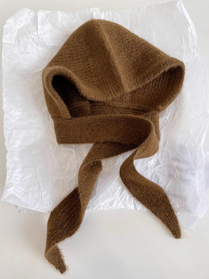 Retro balaklava i ullblandning med öronskydd för dam