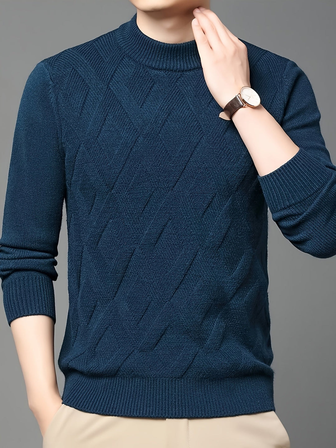 Leland | Texturerad Mock-Neck Jumper