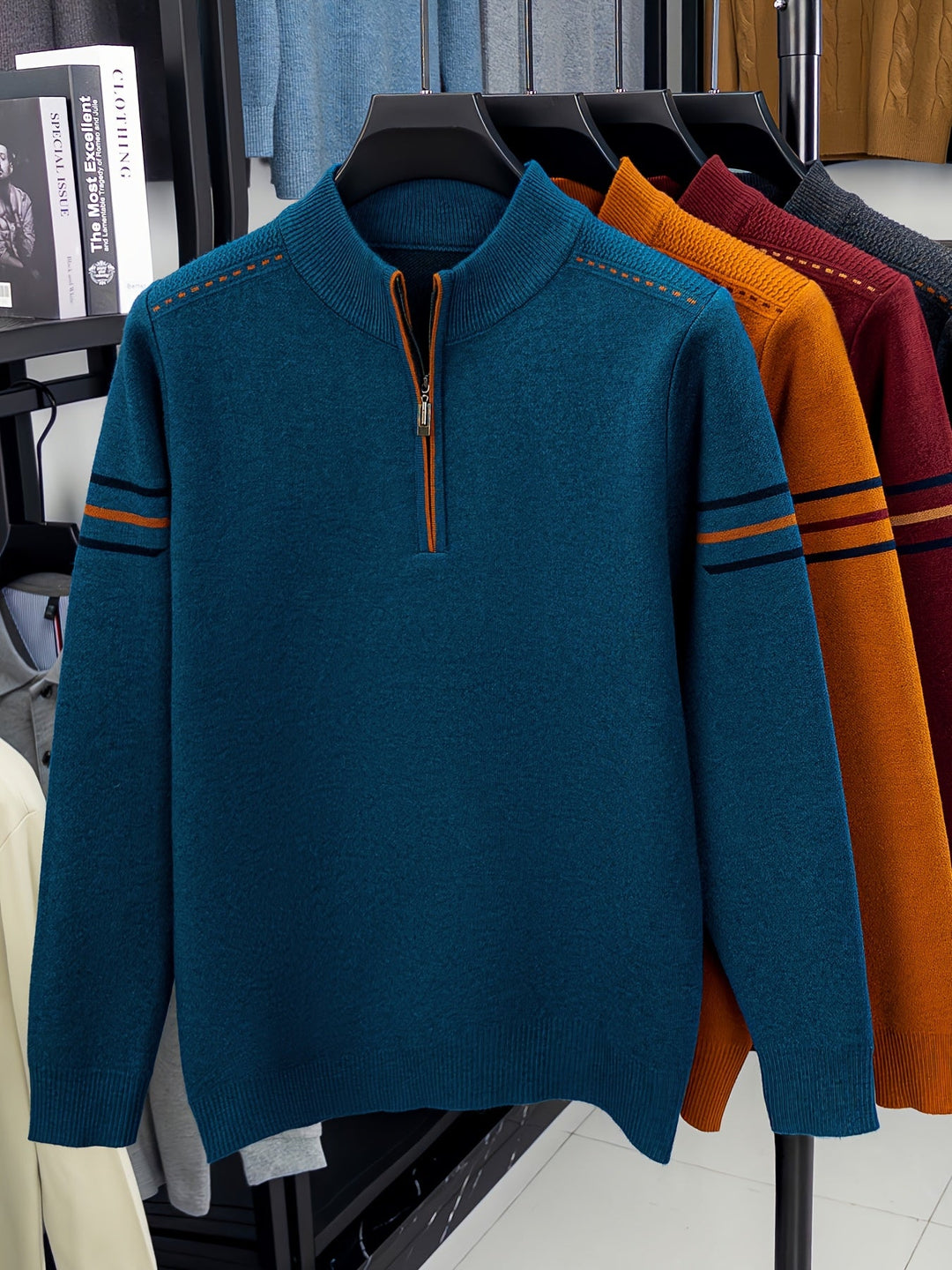 Alden | Zip-Neck Stickad Tröja