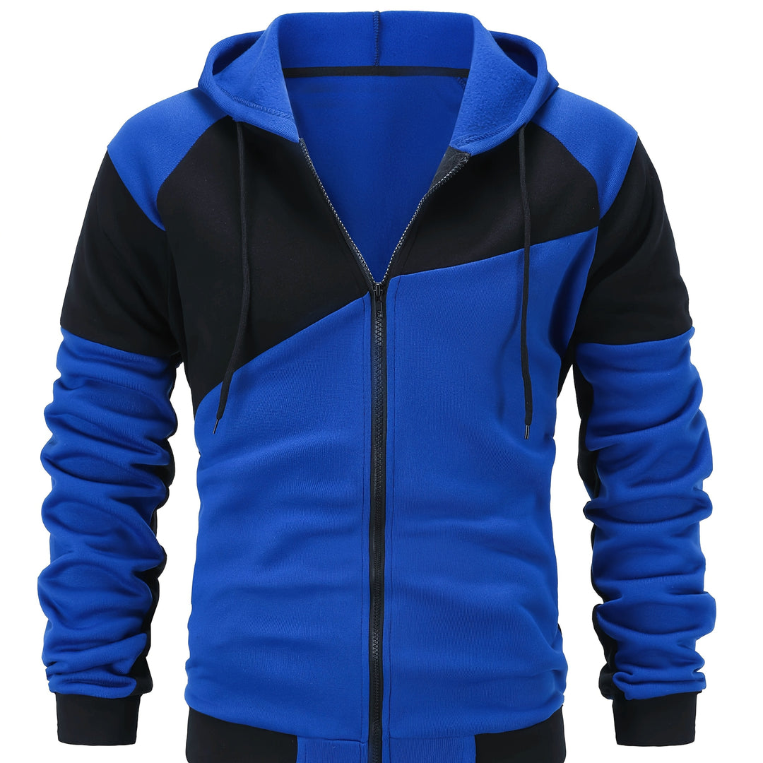 Xavier | Färgglad Block Zip-Up Hoodie-jacka