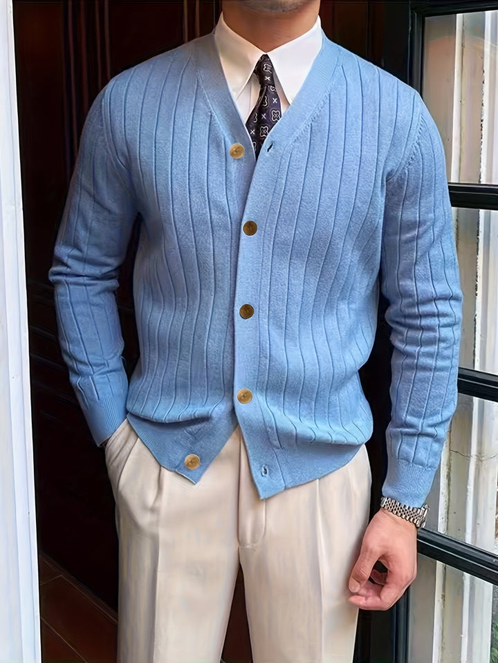Alistair | Ribbade Knapp-up Cardigan