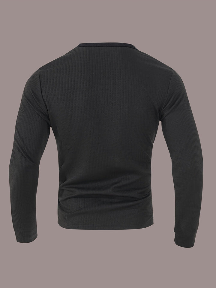 Sawyer | Texturerad Kontrast Henley Skjorta