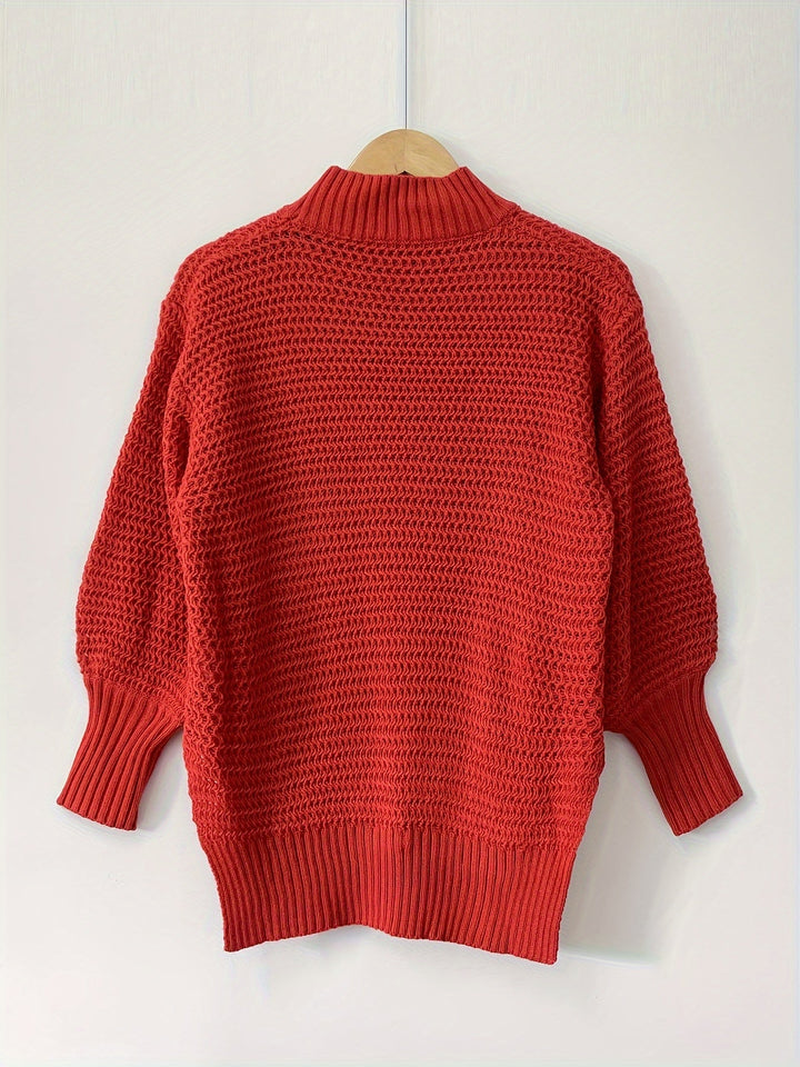Faye | Texturerad Höghalssweater