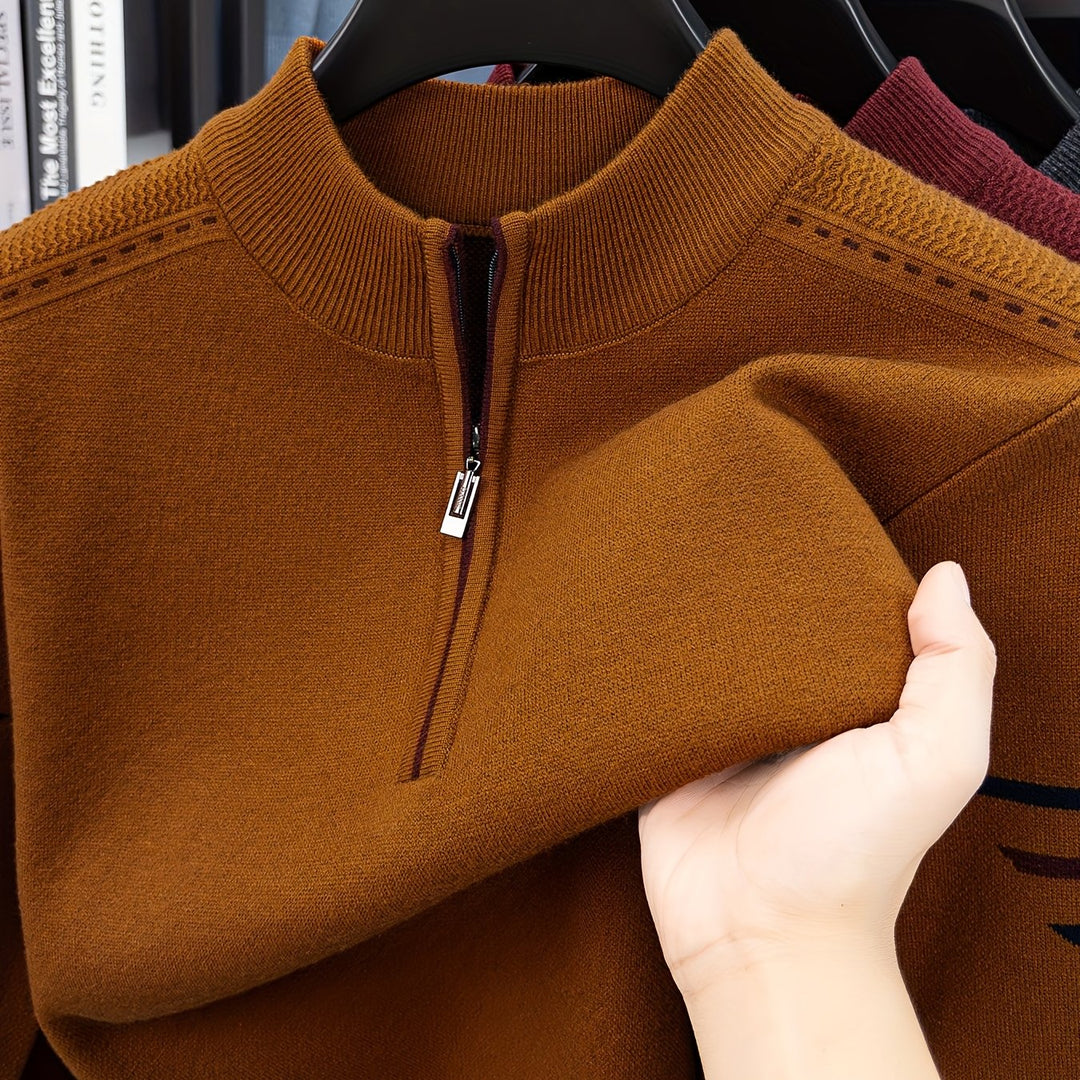 Alden | Zip-Neck Stickad Tröja