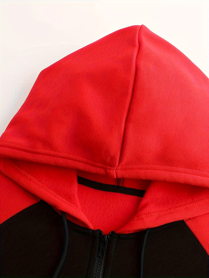 Xavier | Färgglad Block Zip-Up Hoodie-jacka