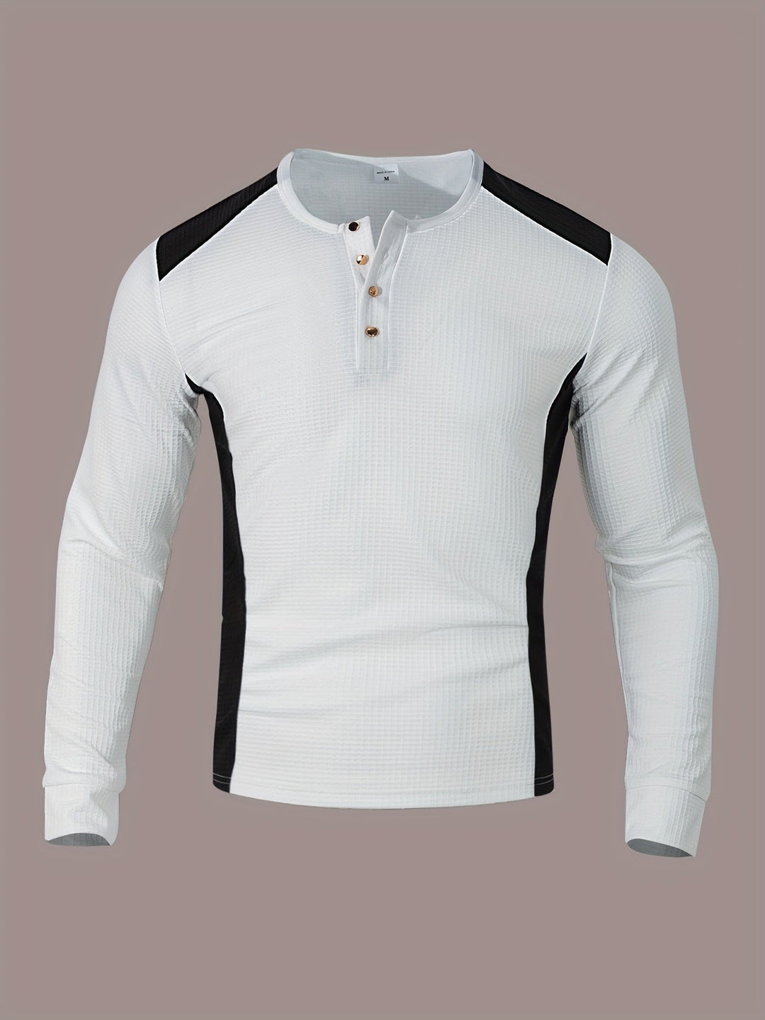 Sawyer | Texturerad Kontrast Henley Skjorta