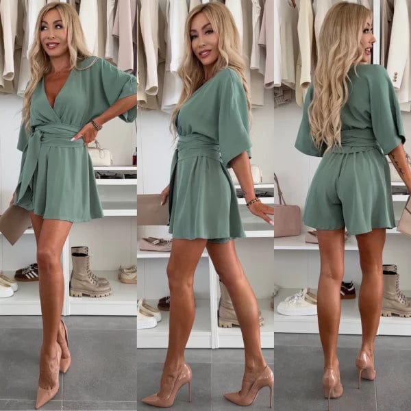 Jessalyn | Stilren Kortärmad Wrap Klänning