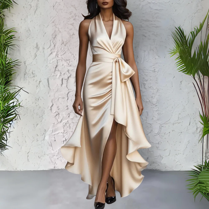 Sabrina | Elegant Halterneck Maxi Klänning