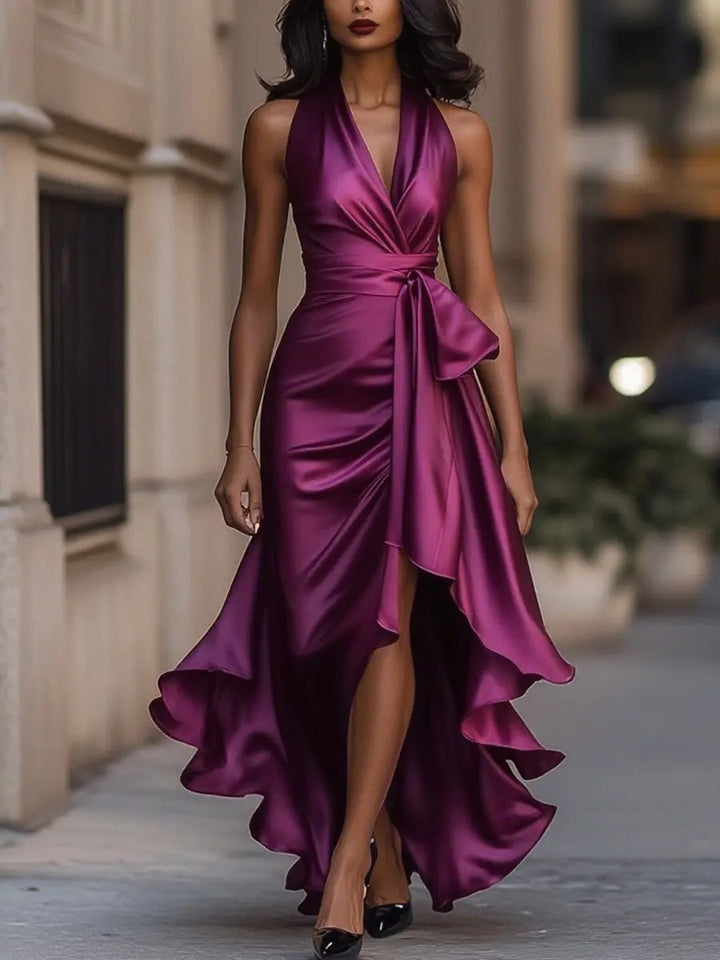 Sabrina | Elegant Halterneck Maxi Klänning