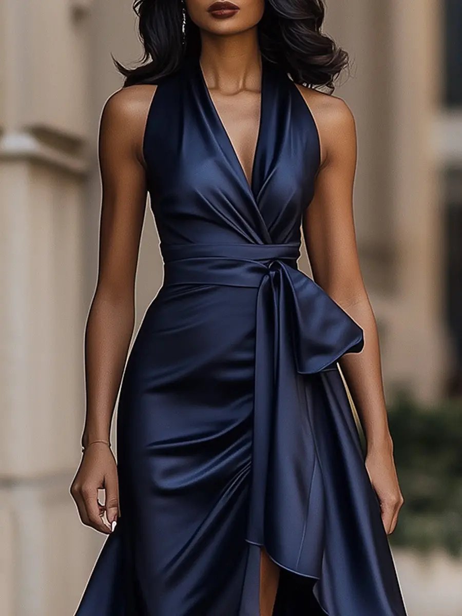 Sabrina | Elegant Halterneck Maxi Klänning