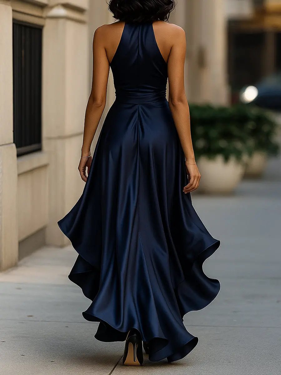 Sabrina | Elegant Halterneck Maxi Klänning