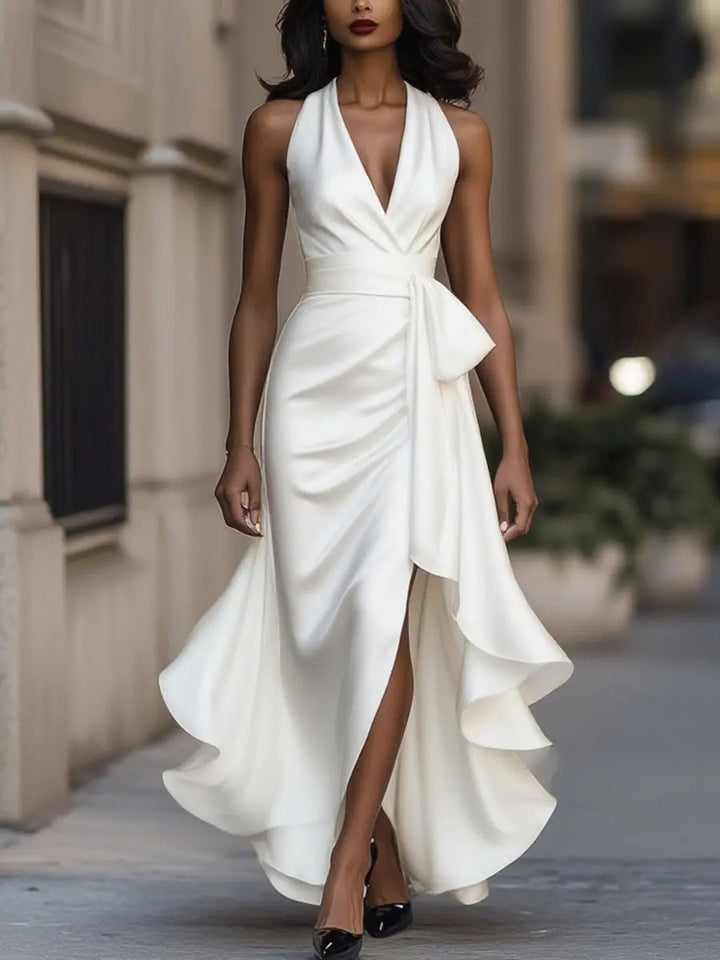 Sabrina | Elegant Halterneck Maxi Klänning