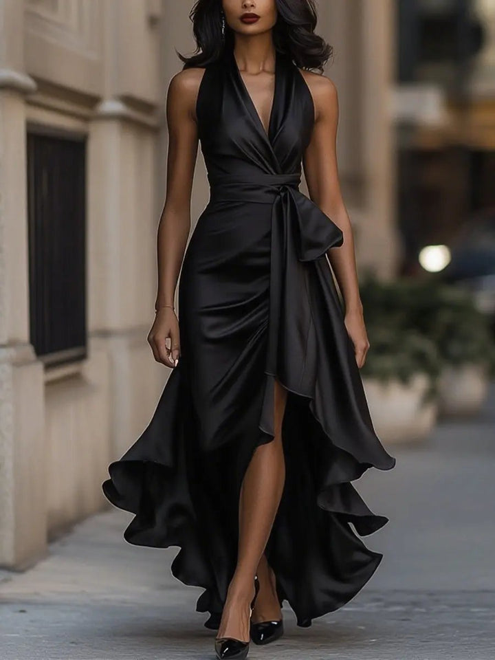 Sabrina | Elegant Halterneck Maxi Klänning
