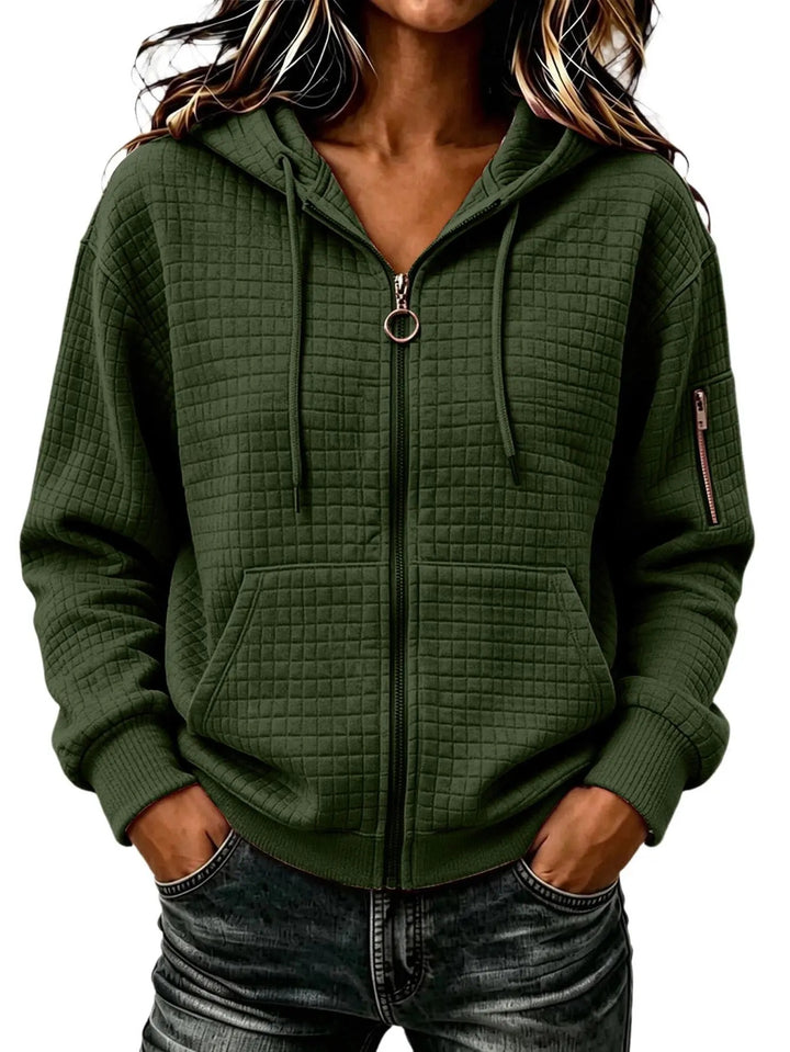 Colleen | Texturerad Zip Hoodie