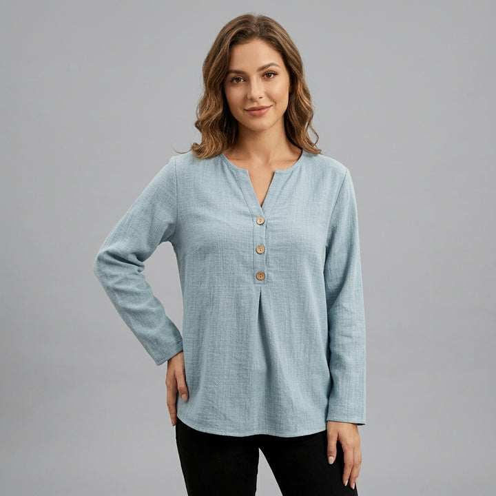 Della | Avslappnad Knapp-Front Topp