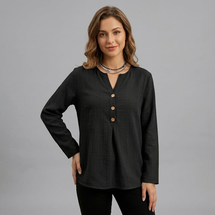 Della | Avslappnad Knapp-Front Topp