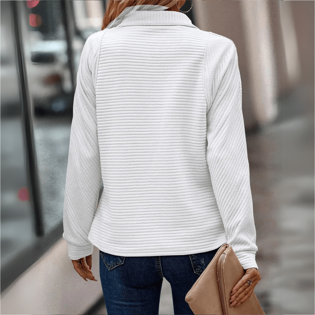 Katrina | Texturerad Halv-Zip Pullover