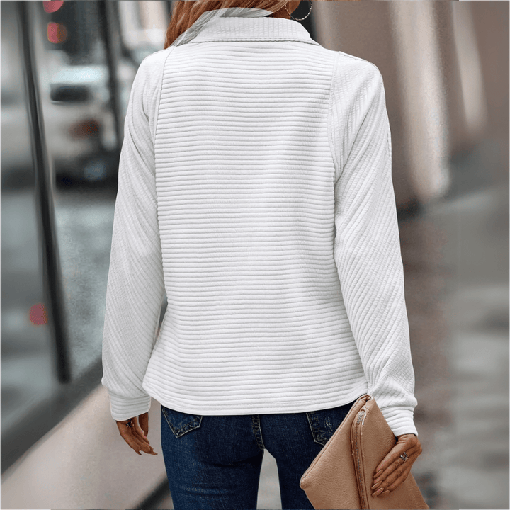 Katrina | Texturerad Halv-Zip Pullover