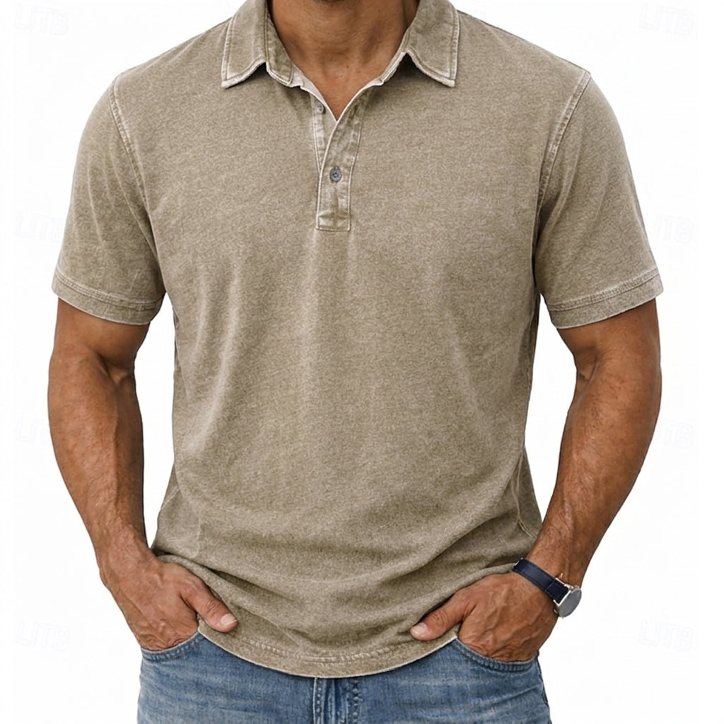 Hawthorne | Avslappnad Tvättad Polo T-shirt