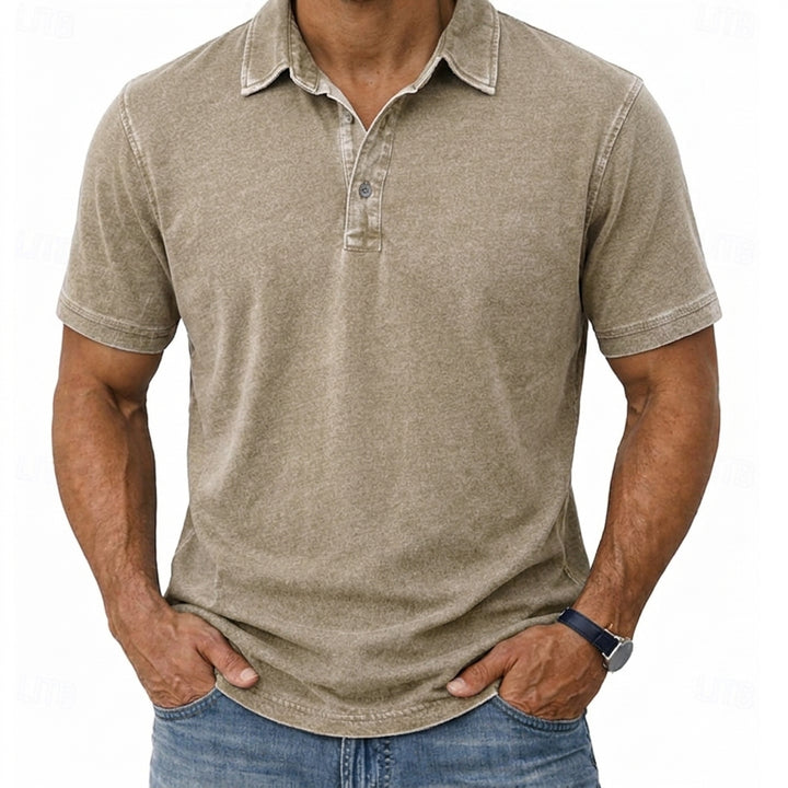 Hawthorne | Avslappnad Tvättad Polo T-shirt