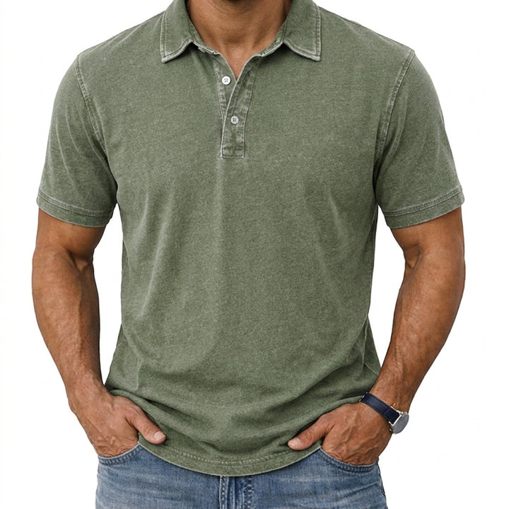 Hawthorne | Avslappnad Tvättad Polo T-shirt