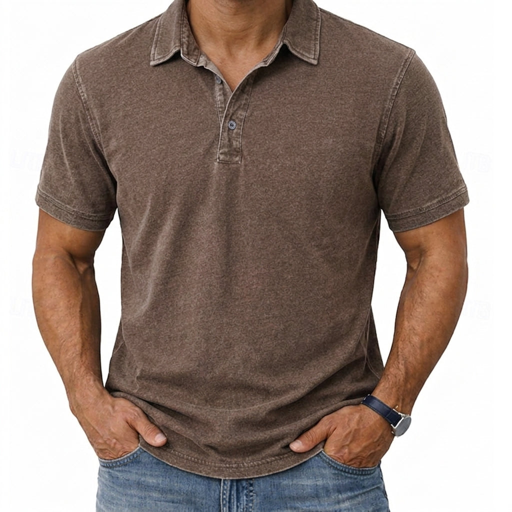Hawthorne | Avslappnad Tvättad Polo T-shirt