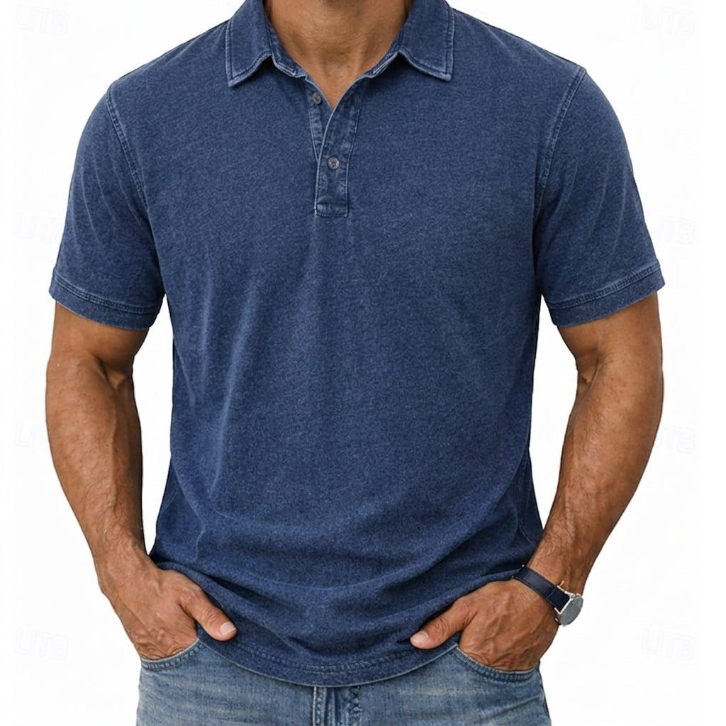 Hawthorne | Avslappnad Tvättad Polo T-shirt