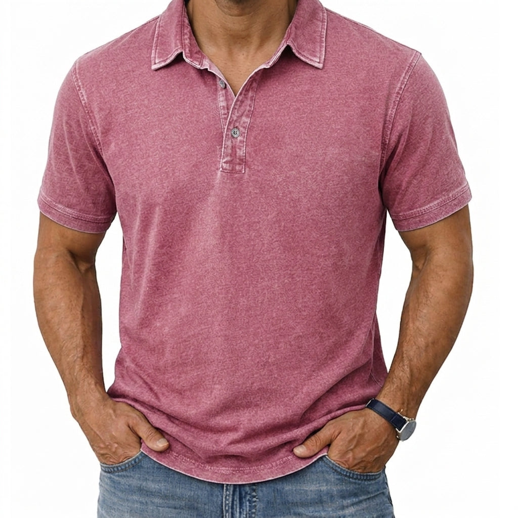 Hawthorne | Avslappnad Tvättad Polo T-shirt