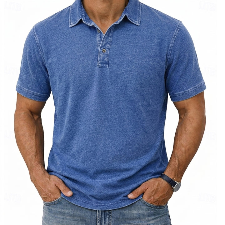 Hawthorne | Avslappnad Tvättad Polo T-shirt
