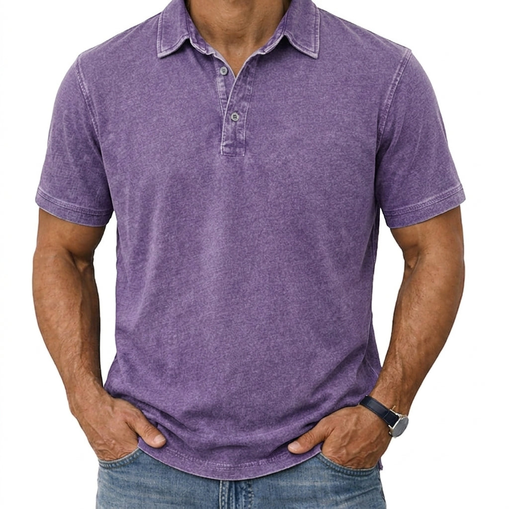 Hawthorne | Avslappnad Tvättad Polo T-shirt