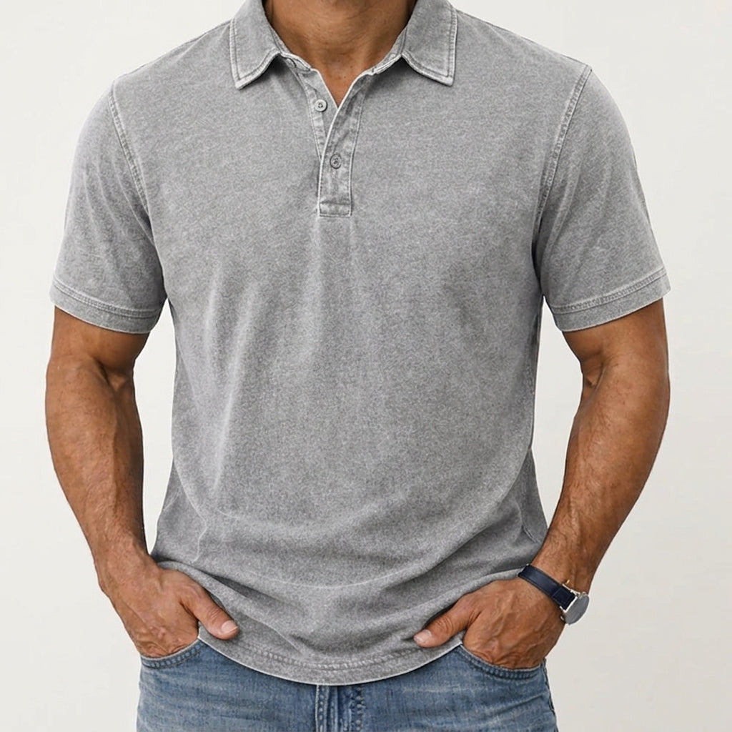 Hawthorne | Avslappnad Tvättad Polo T-shirt