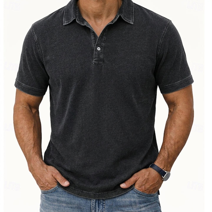 Hawthorne | Avslappnad Tvättad Polo T-shirt