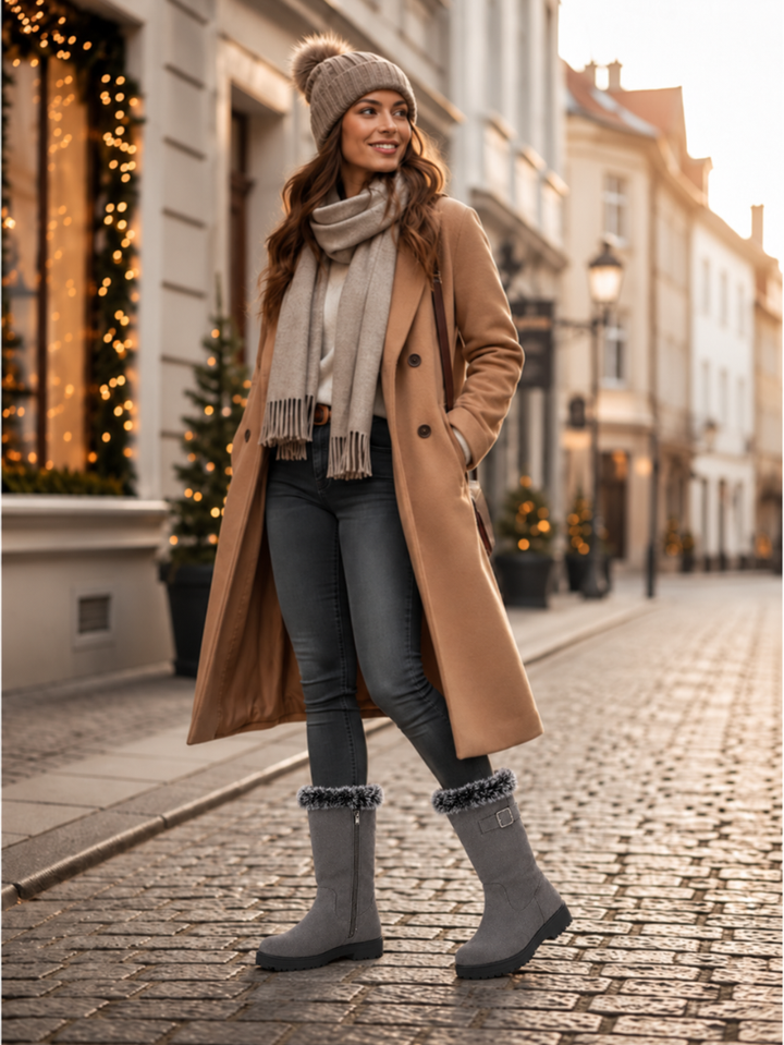 Meredith | Pälsbesatta Knähöga Vinterstövlar