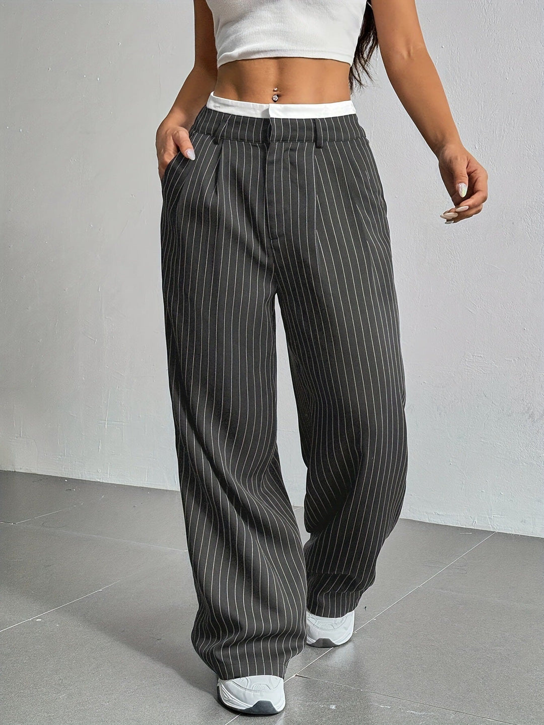 Lorraine | Avslappnade Randiga Vida Byxor
