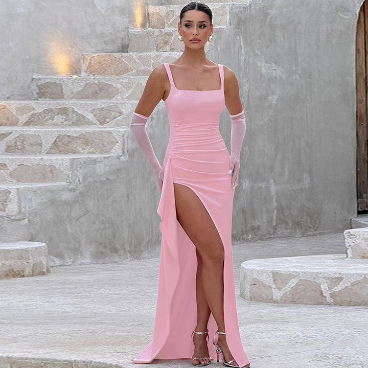 Valentina | Elegant Öppen Rygg Maxi Klänning