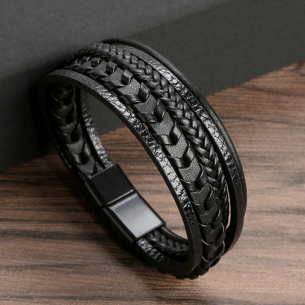 Felix | Flätat Läder Vikingarmband