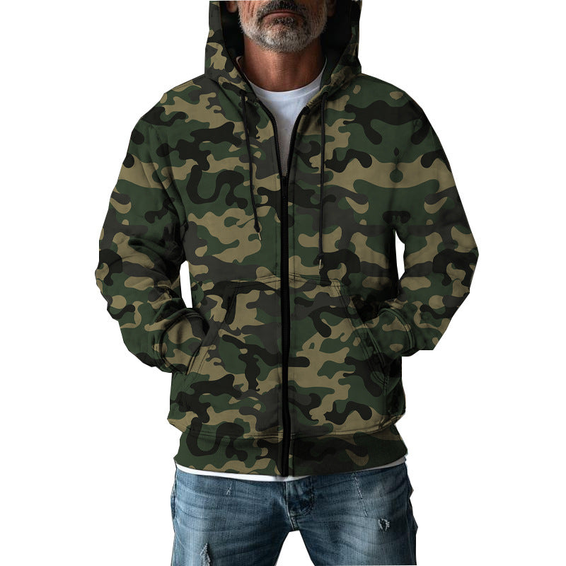 Ronan | Kamouflage Zip-Up Hoodie