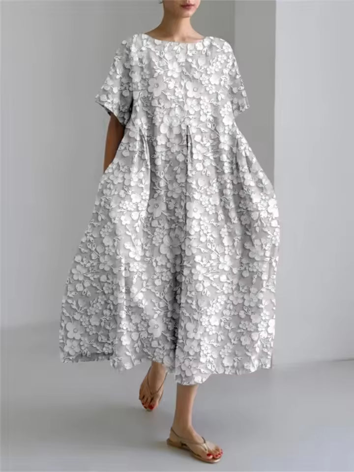 Fenella | Elegant Löst Rundhals Klänning