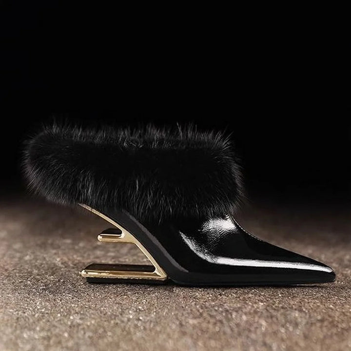 Alvina | Stilig Viskning Furry Klackar