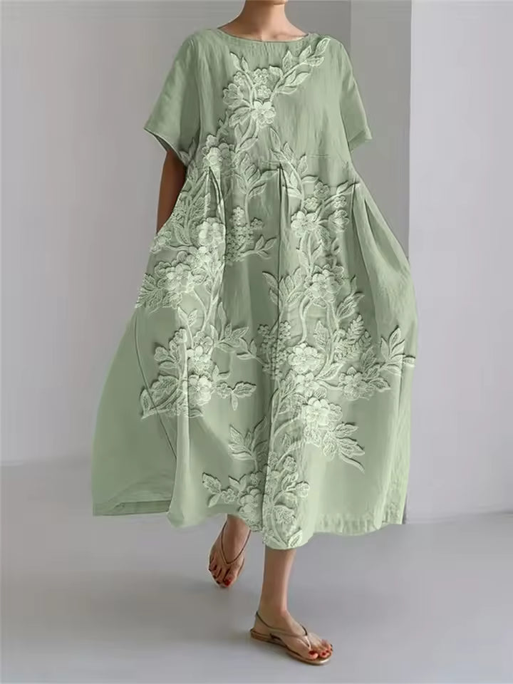 Fenella | Elegant Löst Rundhals Klänning