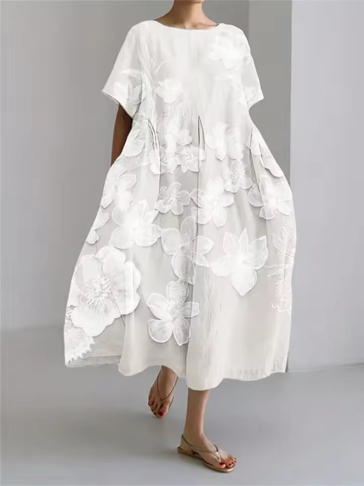 Fenella | Elegant Löst Rundhals Klänning