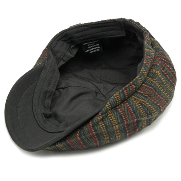 Dorian | Klassisk Randig Tweed Flat Cap