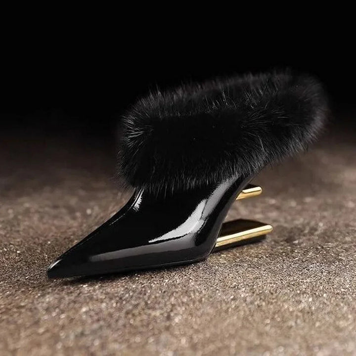 Alvina | Stilig Viskning Furry Klackar