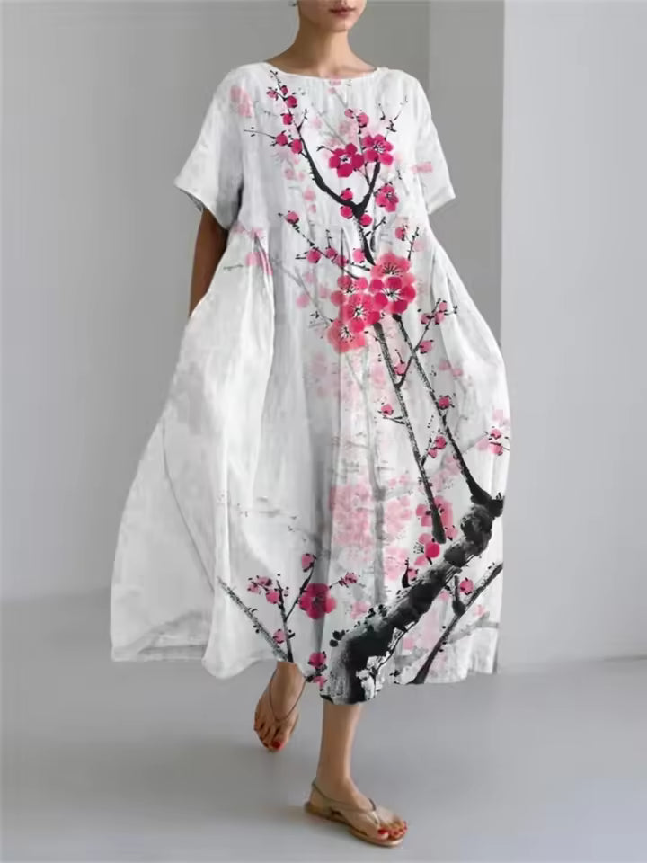 Fenella | Elegant Löst Rundhals Klänning